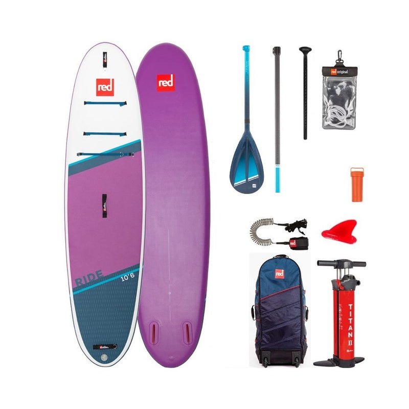 Red Paddle Sup Package - 10.6 Ride -PURPLE- Cruiser tough paddle & leash