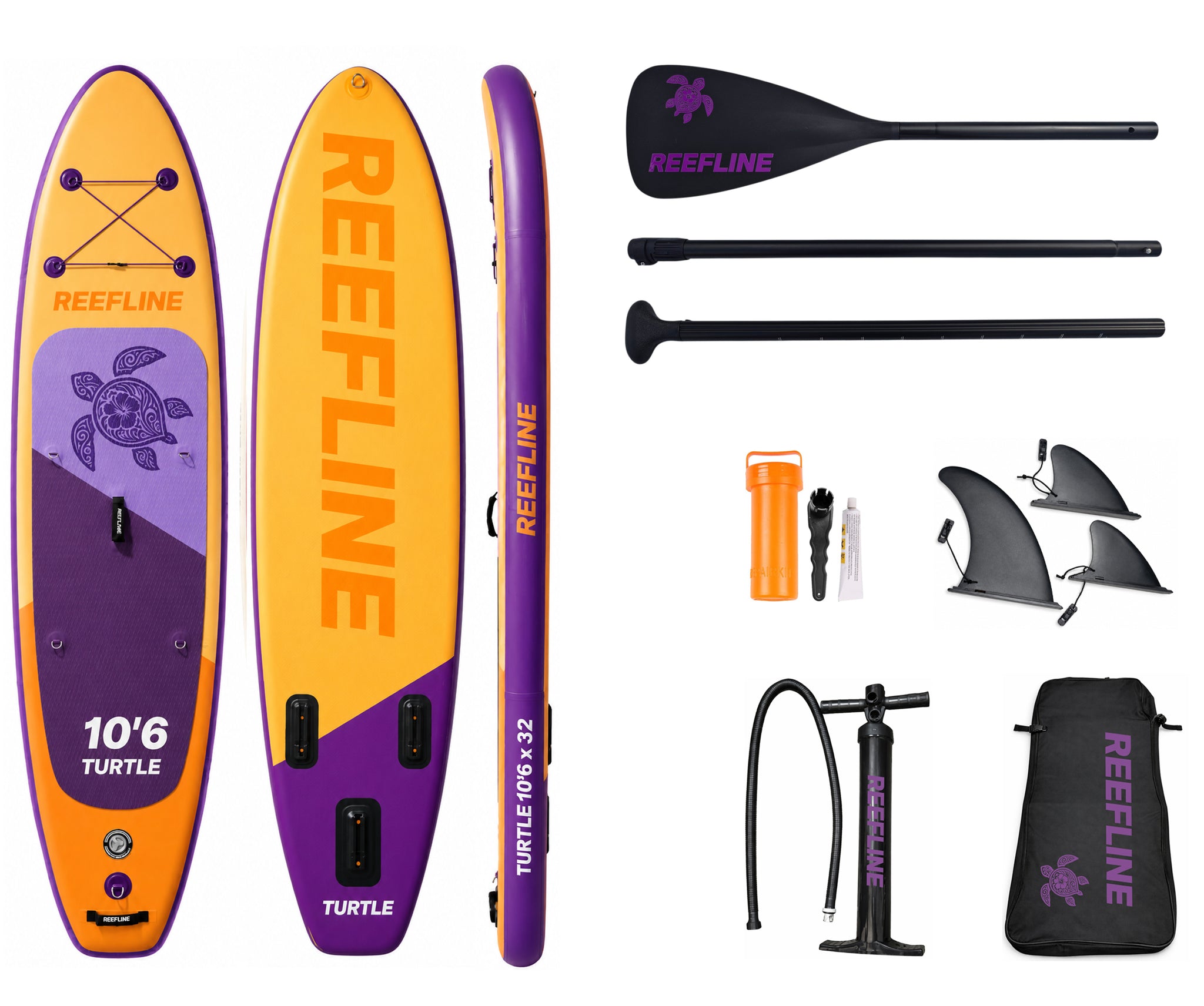 Reefline Turtle 10'6 allround Complete sup package - MSL Double Layer & 3 Jaar Garantie