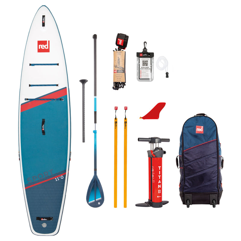 Red Paddle Sup Package - 11.0 Sport - Hybrid Tough paddle & leash
