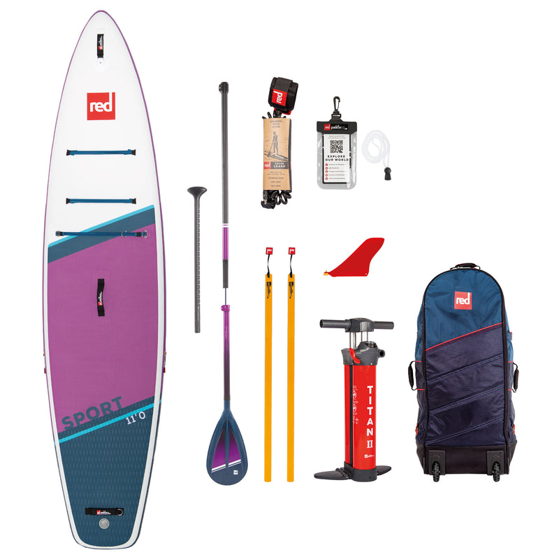 Red Paddle Sup Package - 11.0 Sport Purple - Hybrid Tough paddle & leash