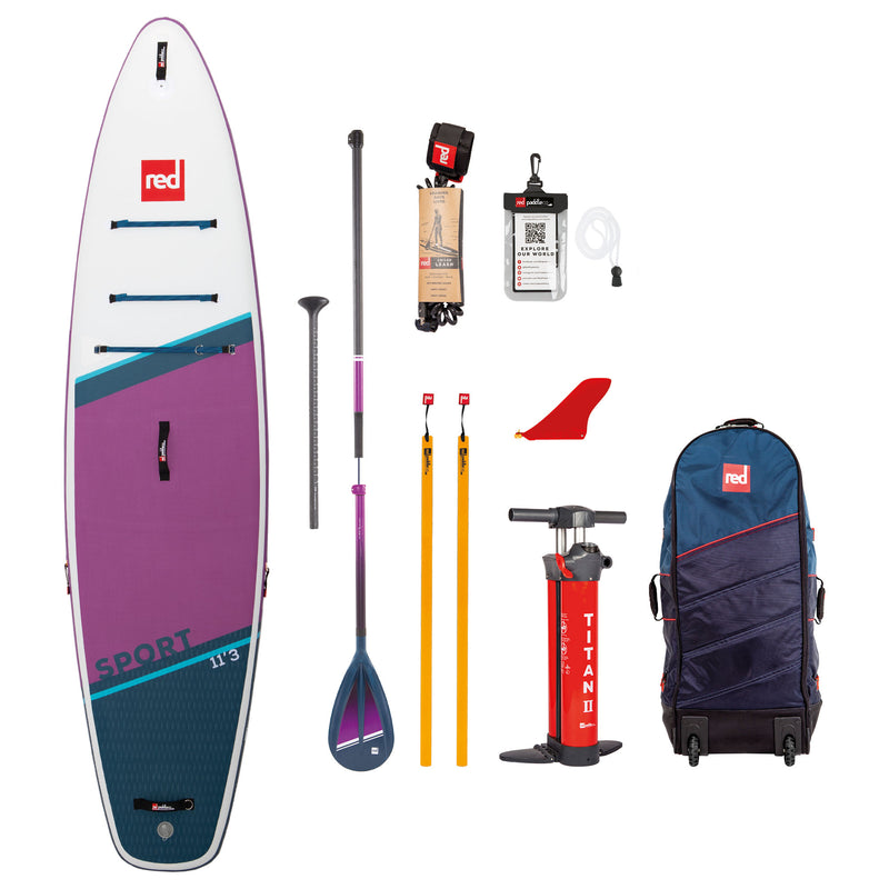 Red Paddle Sup Package - 11.3 Sport Purple - Hybrid Tough paddle & leash