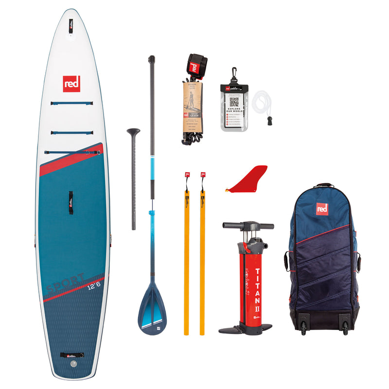 Red Paddle Sup Package - 12.6 Sport - Hybrid Tough paddle & leash