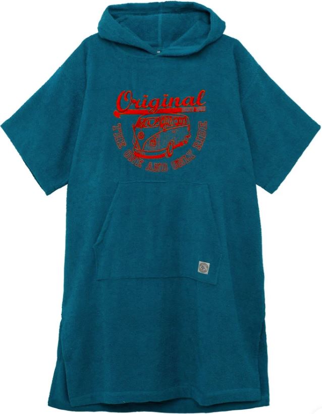 Van One Classic Cars Poncho original ride, Petrol neon orange, Maat: S/M