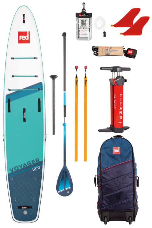 Red Paddle & Co Sup Package - 12.0 Voyager - Hybrid Tough paddle & leash