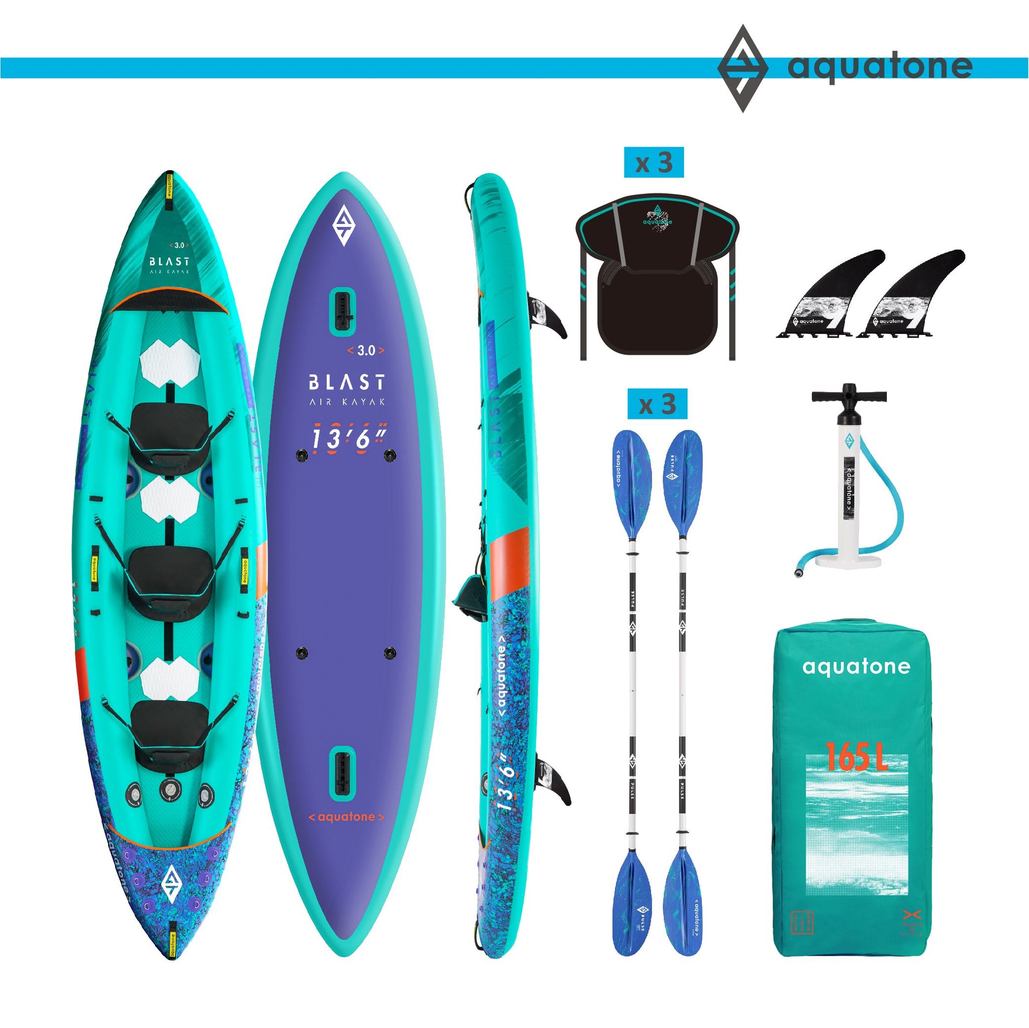 Aquatone Blast 3 persoons kajak
