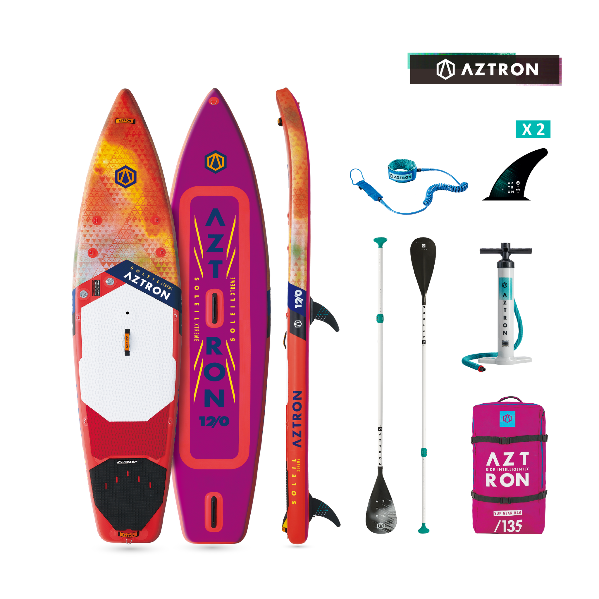 Aztron Soleil Xtreme touring sup board 12'' compleet pakket ( met windsurf optie )