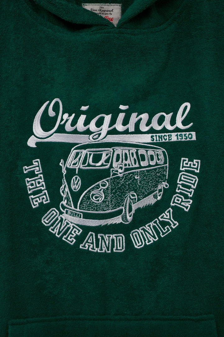 Van One Classic Cars Original Ride Poncho Pinegreen white maat L/XL