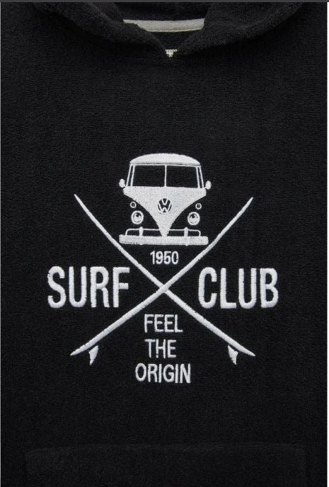 Van One Classic Cars Poncho - Surf club - black white - maat L/XL
