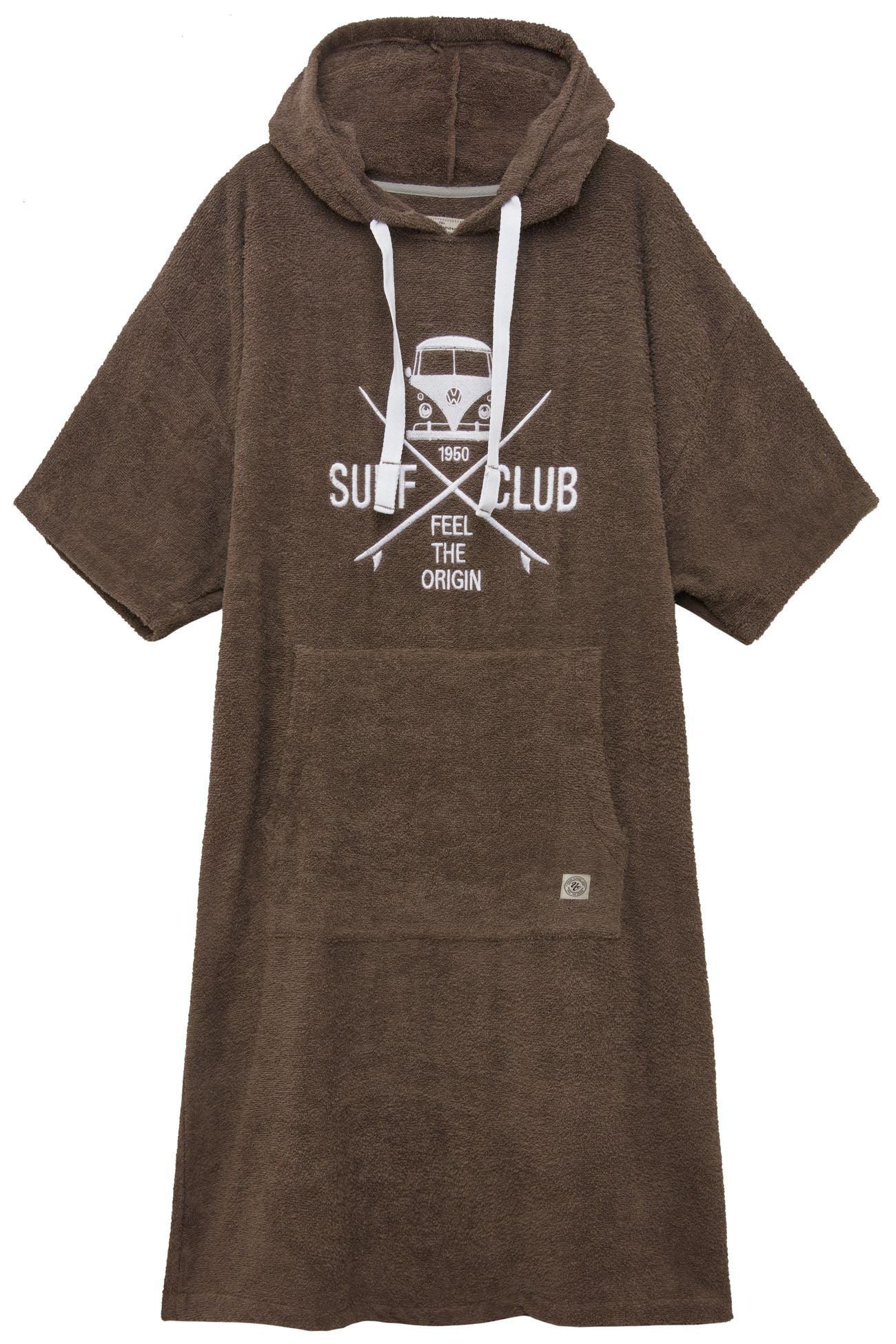 Van One Classic Cars Poncho - Surf club - Taupe white - maat L/XL