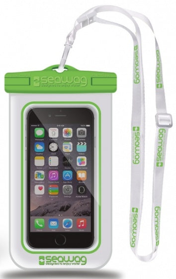 Waterdichte hoes voor Smartphone-Wit/Groen -Seawag (universeel)