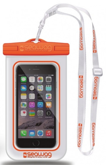 Waterdichte hoes voor Smartphone-Wit/Oranje -Seawag (universeel)