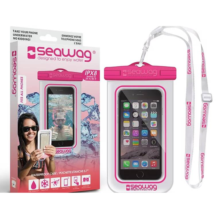 Waterdichte hoes voor Smartphone-Wit/Roze -Seawag (universeel)