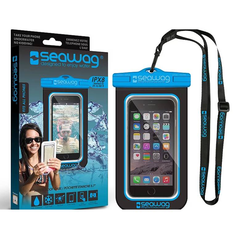 Waterdichte hoes voor Smartphone-Zwart/Blauw -Seawag (universeel)