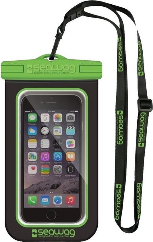 Waterdichte hoes voor Smartphone-Zwart/Groen -Seawag (universeel)