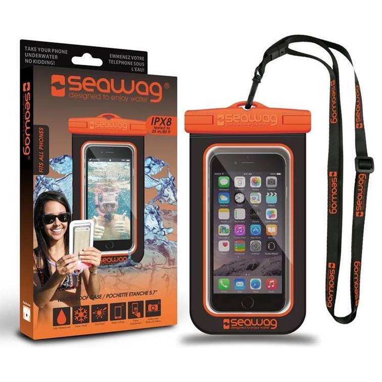 Waterdichte hoes voor Smartphone-Zwart/Oranje -Seawag (universeel)
