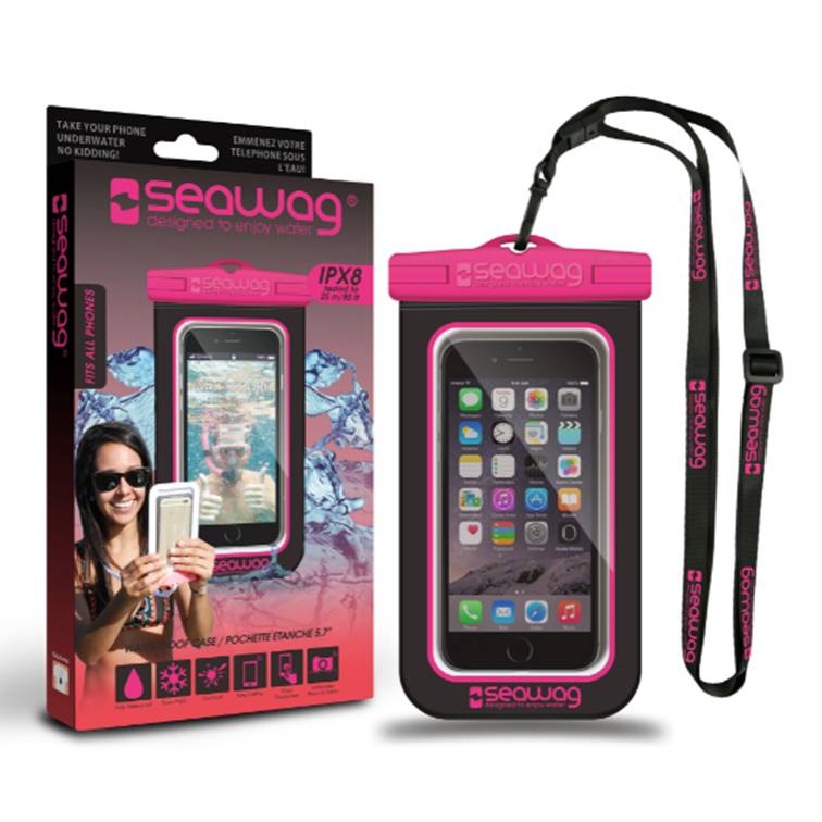 Waterdichte hoes voor Smartphone-Zwart/Roze -Seawag (universeel)